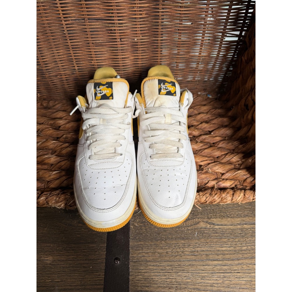 Nike Air Force 1 Low 07 LV8 Double Swoosh White University Gold CT2300-100 10.5 - Picture 2 of 8